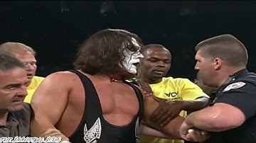 Sting confronts Goldberg and Ric Flair