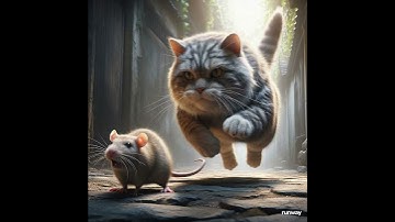 A cat running into the mouse to kill  #3d #3danimation #cat#animation #mouse #mousecatcher