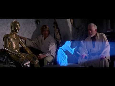 Princess Leia's hologram message.