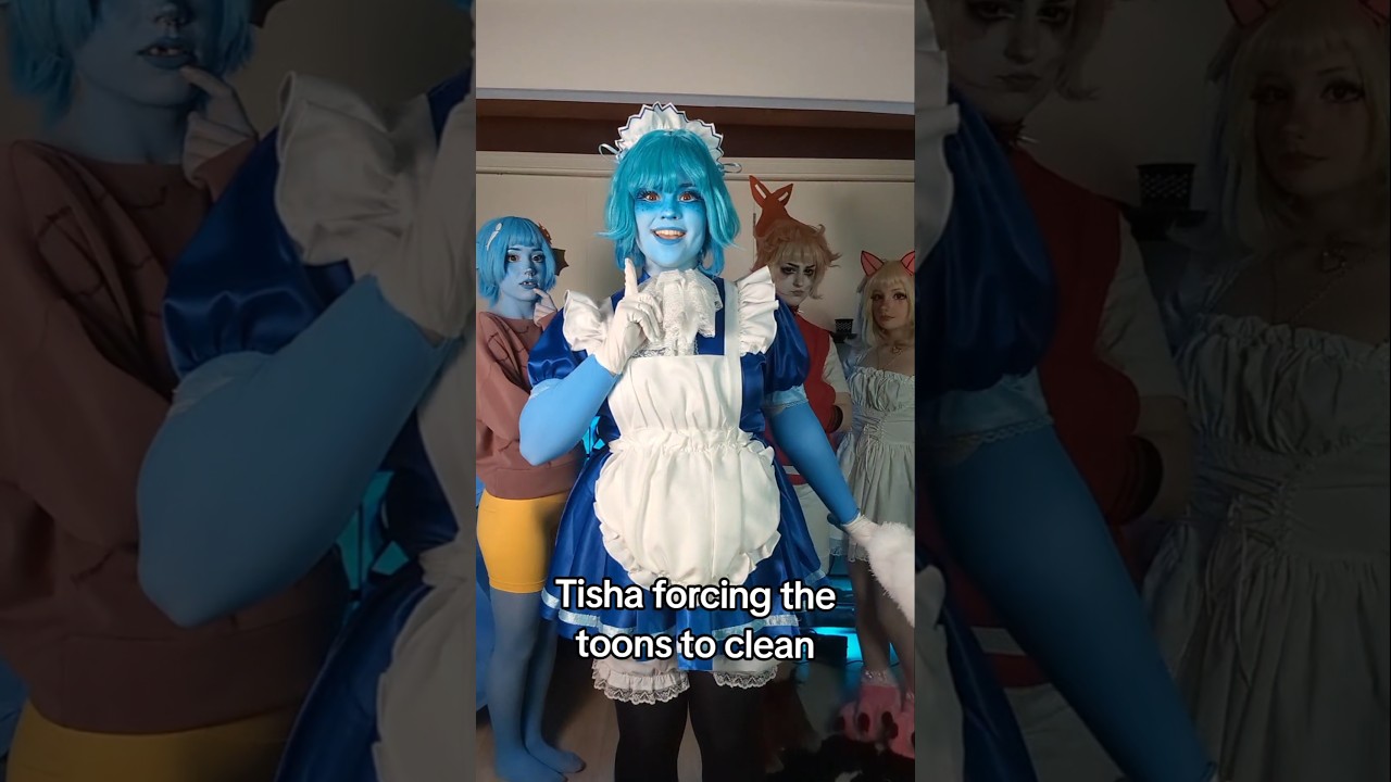 Tisha's cleaning service @cospaste @toothless.teddie @Rynker-belle #dandysworld #cosplay #fyp