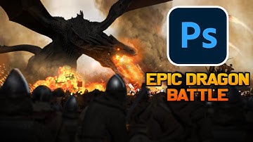 How I created an EPIC DRAGON BATTLE in Photoshop!