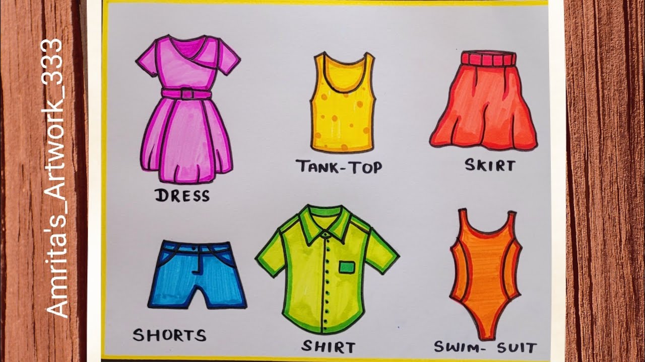 Summer Season Clothes  How to Draw Summer Clothes step by step 