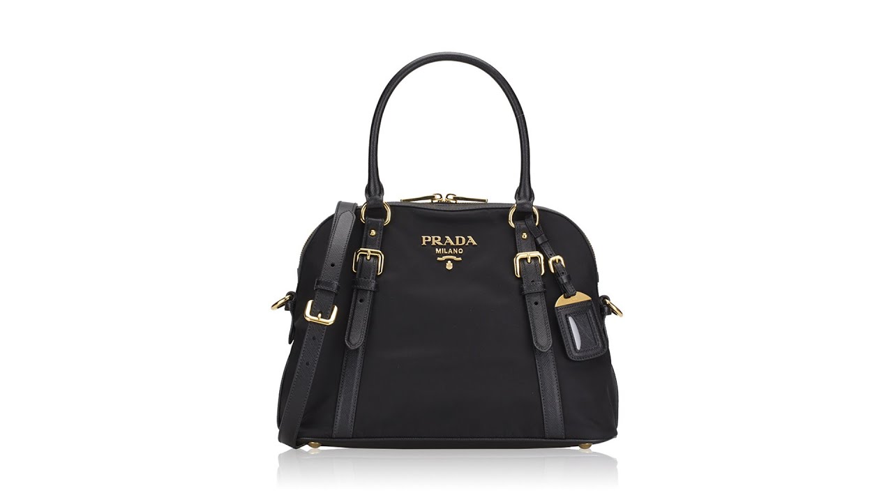 Prada 1BB013 Tessuto Saffiano Dome Satchel Nero 