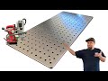 My welding table build  drilling precision fixture and clamp holes with a mag drill jig