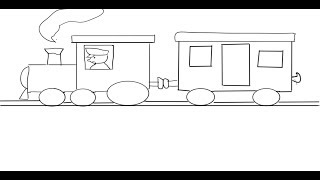 #تعلم_الرسم رسم قطار بطريقة سهلة وخطوات بسيطة ، تعلم رسم قطار بخاري بخطوات سهله
