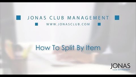 Point of Sale - Split By Item