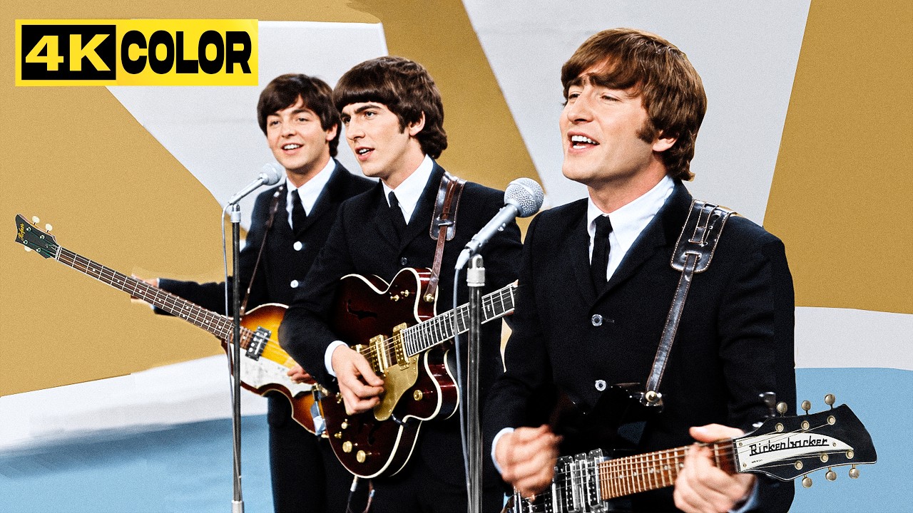 4K Color] The Beatles Live Ed Sullivan Show 1964 - YouTube