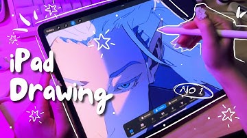 iPad Drawing ASMR ✨ | Lofi Chill Music + Drawing Sounds | Procreate Art Vlog