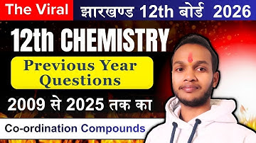 Previous year questions from 2009 to 2025 Coordination compounds /jac board class12 chemistry pyq