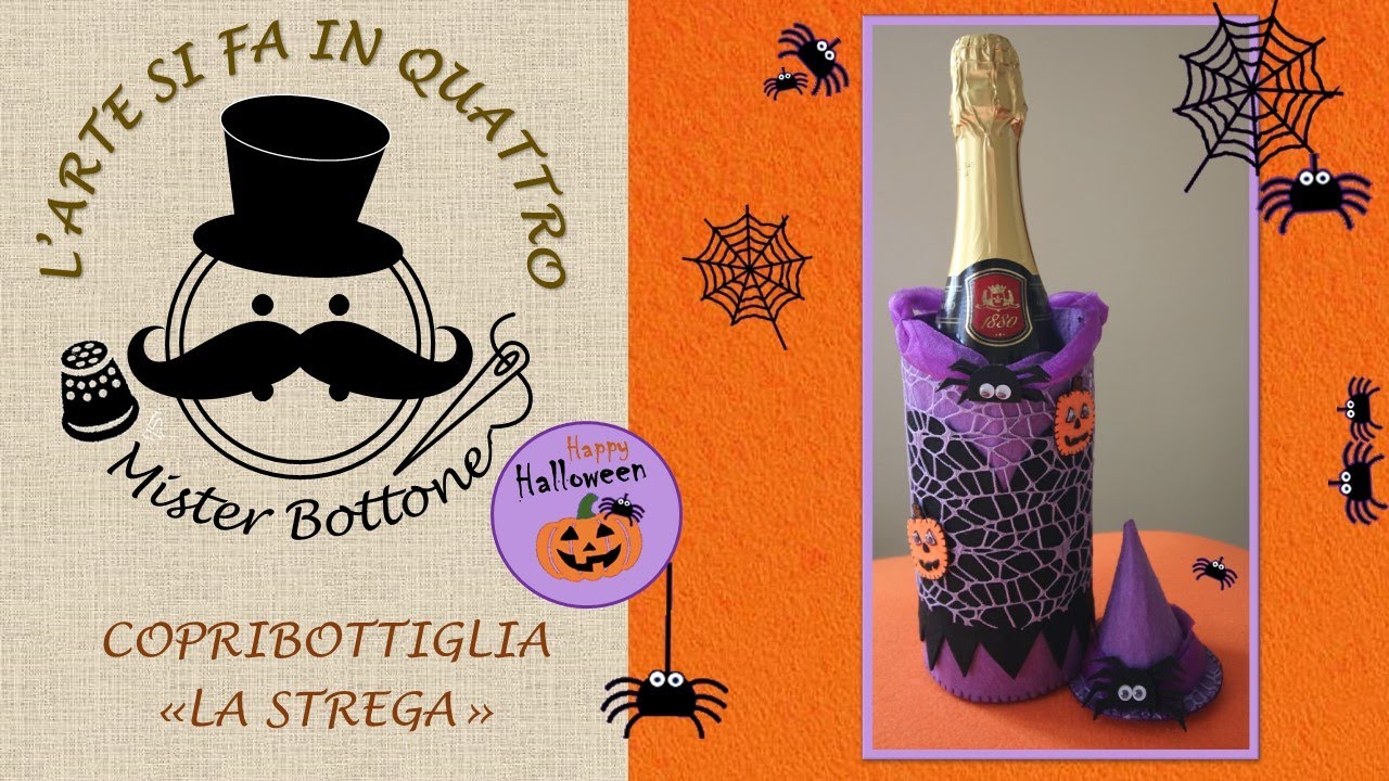 6 Tappi Per Bottiglie Di Vino A Forma Di Cappello Da Strega - Decorazioni Halloween In Feltro Nero - 3