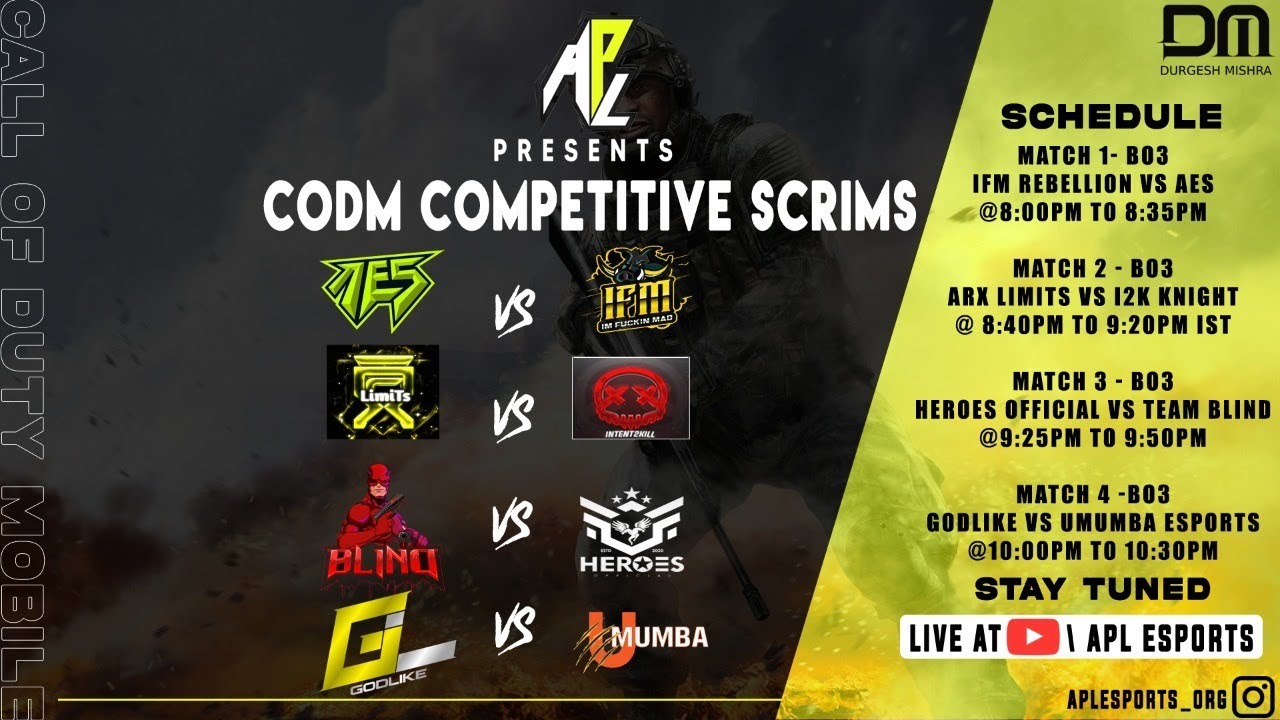 APL ESPORTS CODM COMPETITIVE SCRIMS MP Ft. GODL, UME, i2K CASTER