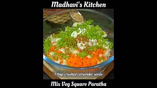 Mix Veg Square Paratha #breakfastrecipe #paratha #shorts #ytshorts