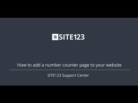 SITE123 - How to add a number counter page to your website