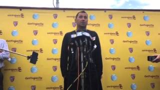 USC Head Coach Steve Sarkisian Addresses Salute to Troy Incident