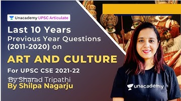 Last 10 Years PYQs on Art and Culture | UPSC CSE 2021-22 | By Shilpa Unacademy Articulate