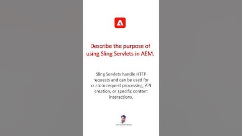 Purpose of using Sling Servlets in AEM #aem #aeminterviewquestions #adobeexperiencemanager
