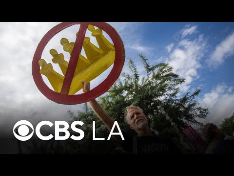 Hundreds gather for "No Kings" rally in downtown Los Angeles, pushing voter participation