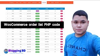 WooCommerce order list PHP code ।। #Blogging BD