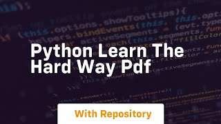 python learn the hard way pdf