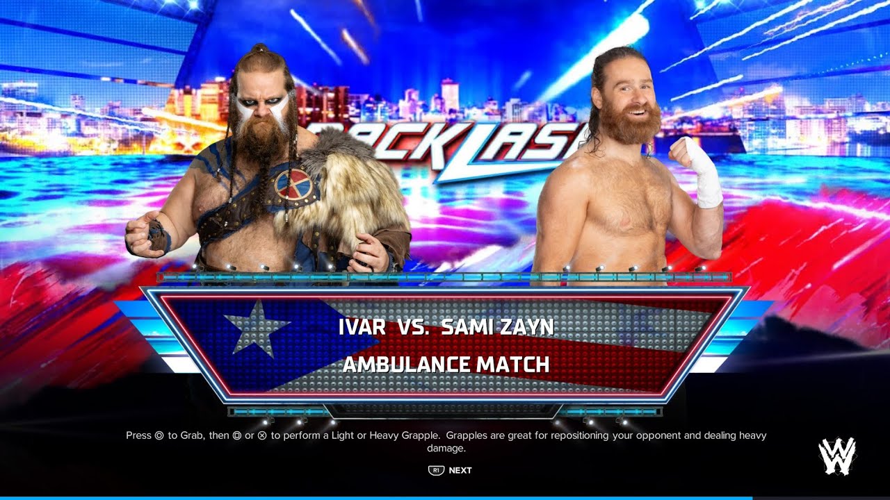 WWE 2K24_IVAR VS. SAMI ZAYN AMBULANCE MATCH GAME PLAY ⏯️ ️#wwe - YouTube