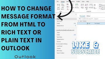 How To Change Message Format From Html To Rich Text Or Plain Text In Outlook
