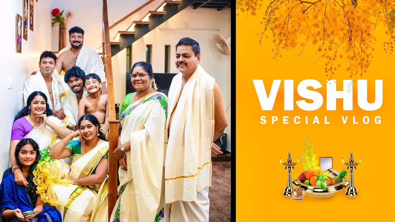 My Vishu Celebrations: A Traditional Kerala Vlog with My Family | KrishnaSajith