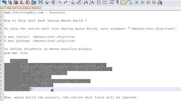 SKIP UNIT TEST CASES DURING MAVEN BUILD