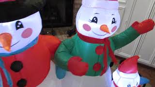 5 ft. Inflatable Snowman Family Scene Demo Video
