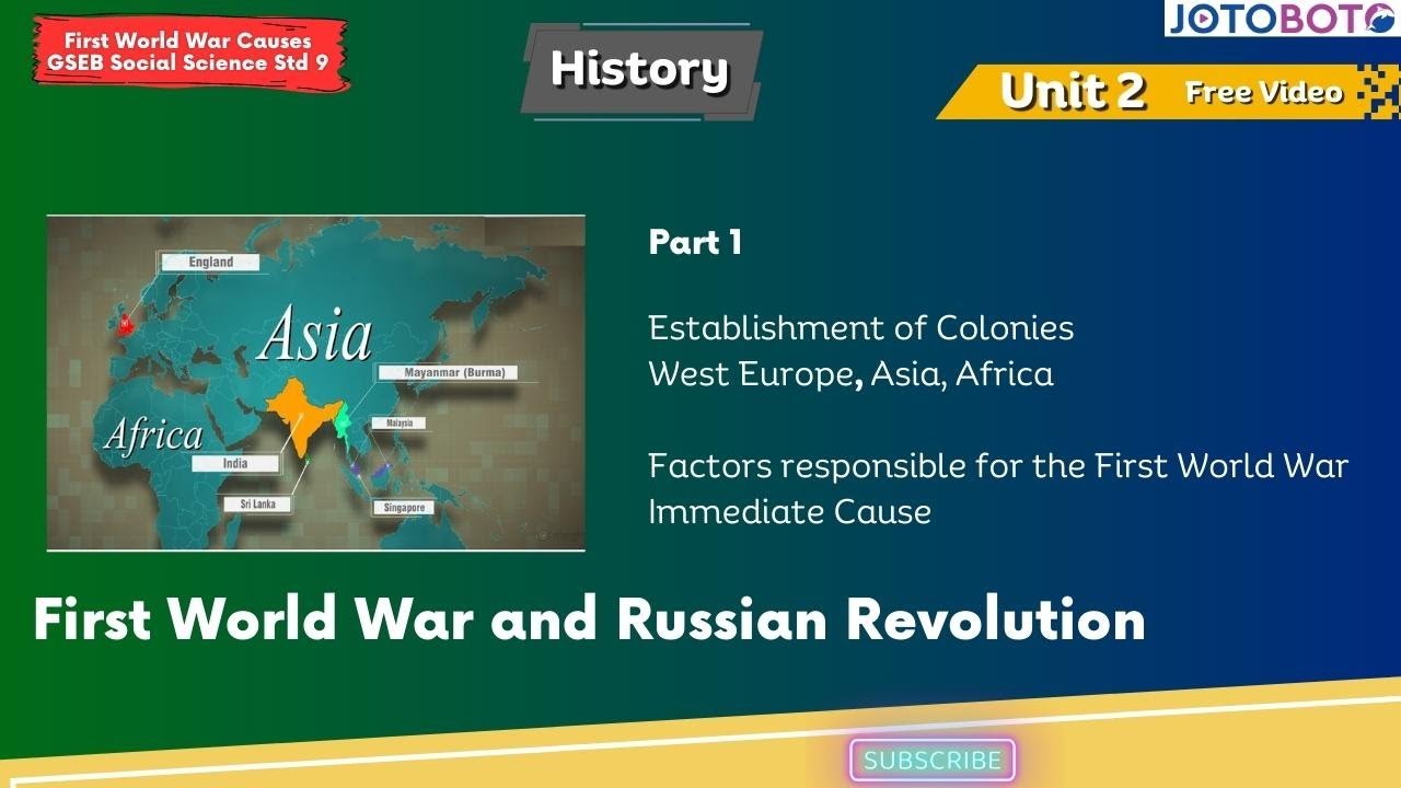 First World War and Russian Revolution Part 1 - 9 GSEB History Unit 2 ...