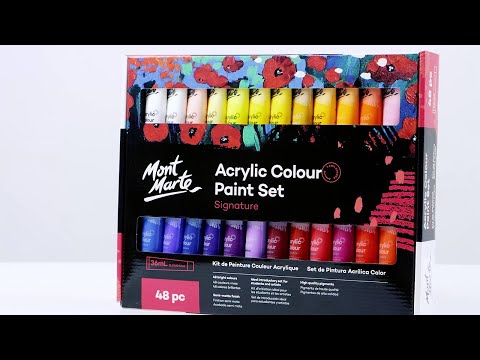 Acrylic Colour Paint Set 48pc Product Demo 