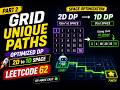Grid Unique Paths LeetCode 62 | Space Optimized DP (2D ➜ 1D) | Tabulation + Space Optimization