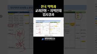 #약학과 #약대 #지역인재 #교과전형 입시결과