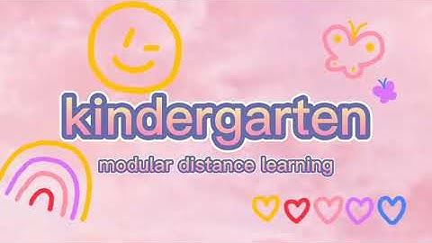 kindergarten- modular distance learning