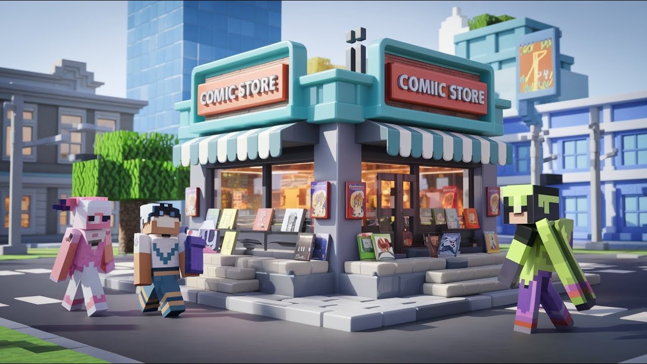 Minecraft Springfield: Comicbuchladen 🏢 (Teil 2) - Innenausbau & Geheimtipps!