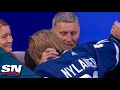 Gotta see it borje salming drops ceremonial puck after emotional tribute by maple leafs