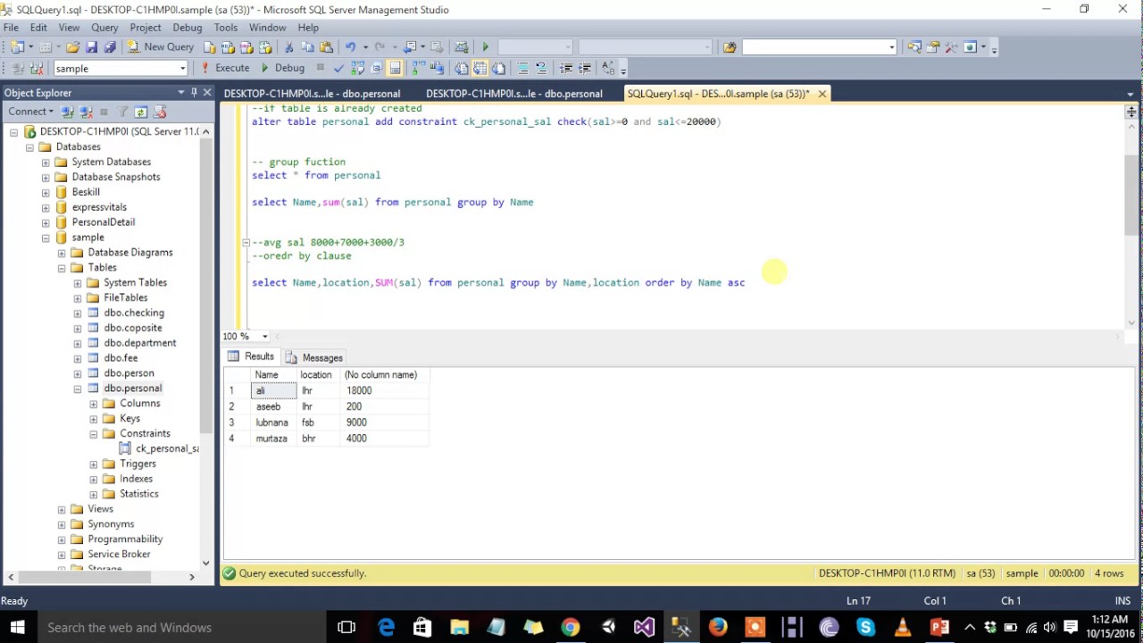 Part 14 Order By and Having Clause - YouTube
