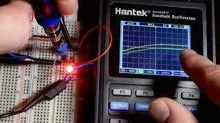 Adjusting seconds per division in roll mode using Hantek 2D72 hand held oscilloscope
