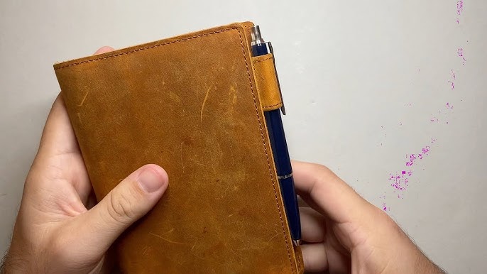 Horween Leather Notebook Cover Hatch Grain Epsom Leather 