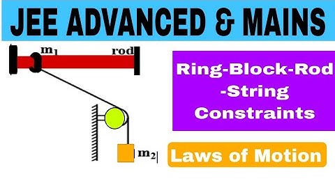14) Pulley constraint | NLM | A ring of mass m1 can move smoothly on a fixed horizontal rod.