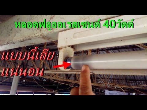 เปลี่ยนหลอดไฟ ฟลูออเรสเซนต์ 40วัตต์ (Change the 40 watt fluorescent lamp)