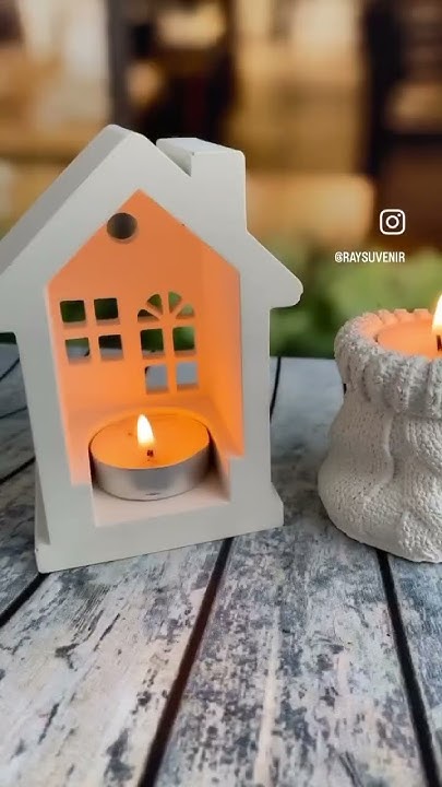 Подсвечник домик #подсвечник #гипс #домик - YouTube