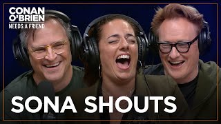 Sona Can’t Help But Yell Into The Mic | Conan O'Brien Needs A Friend