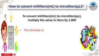 How to convert milliliters(mL) to microliters(µL)? #calculation #laboratory #microbiology