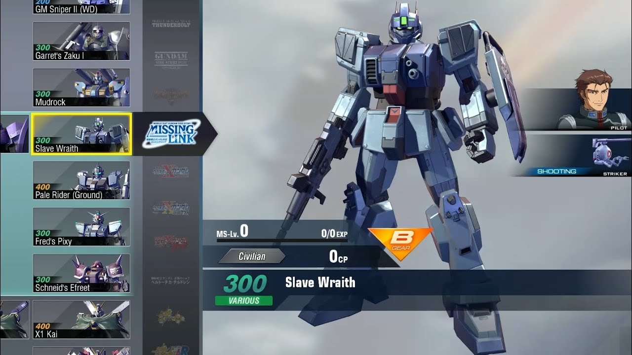 Gundam Versus Combo Guide - Slave Wraith