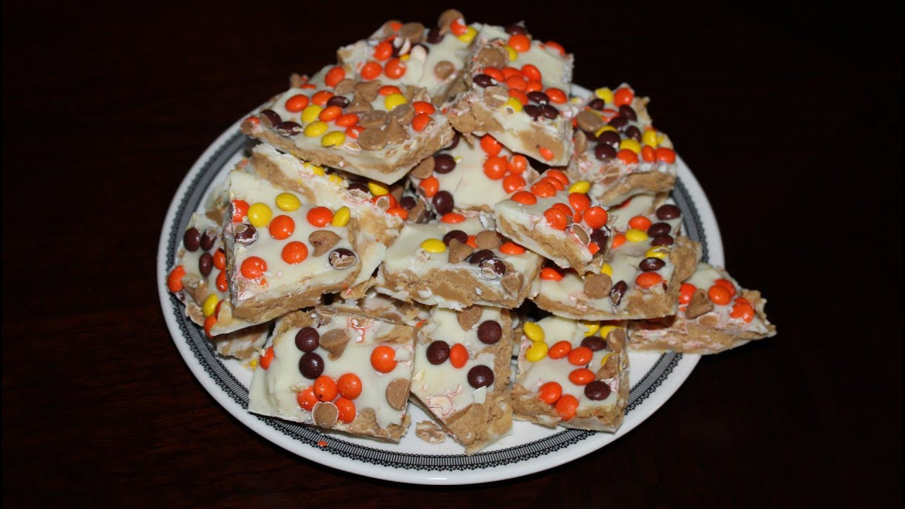 Making Reese’s Peanut Butter White Chocolate Bark – No Bake Recipe