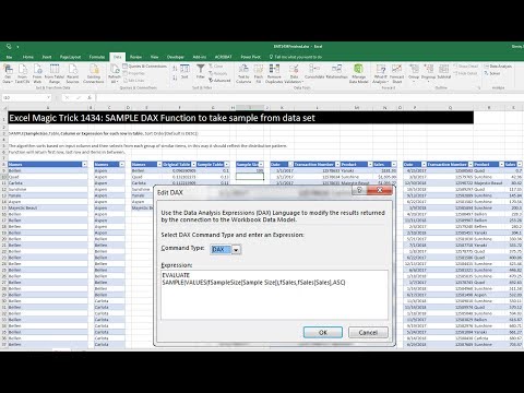 Excel Magic Trick 1434: SAMPLE DAX Function to Take Random Stratified Sample from Data Set.