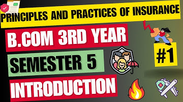 Meaning| Definition| Features of Insurance| Principles and practices of insurance B.com sem.5 part 1