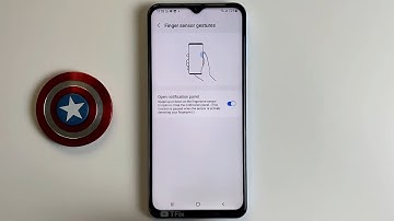 Swipe down on the fingerprint sensor to open the notification drawer on Samsung A13 Android 12