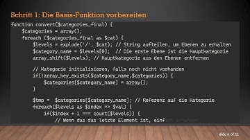 Wie man Arrays in mehrdimensionale Strukturen in PHP "explodiert"
