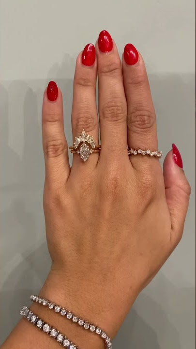 Vintage Inspired Marquise Diamond Engagement Ring Set - Bianca & Isla